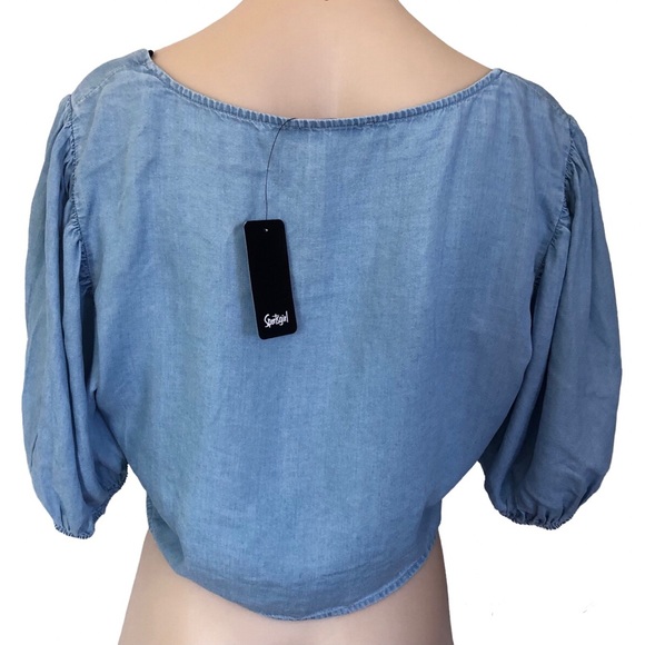 🌿 SPORTSGIRL 🌿 women’s new sweetheart crop blouse 3/4 sleeve size 16 - Picture 3 of 6